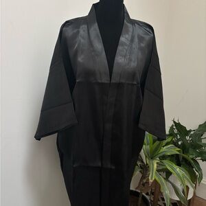 Black Kimono Robe + Eye Mask Set